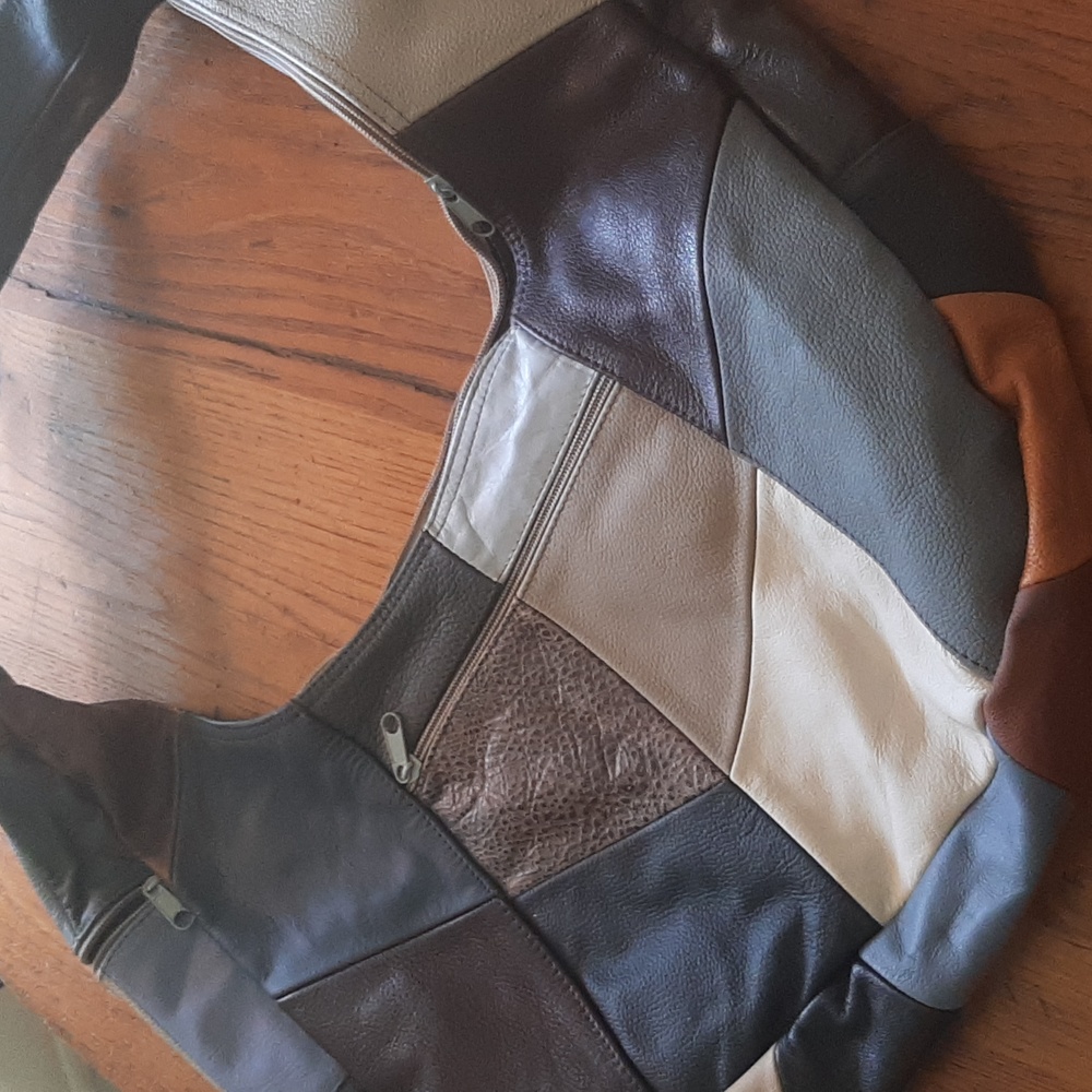 Patchwork Leather Sling Bag - image 6